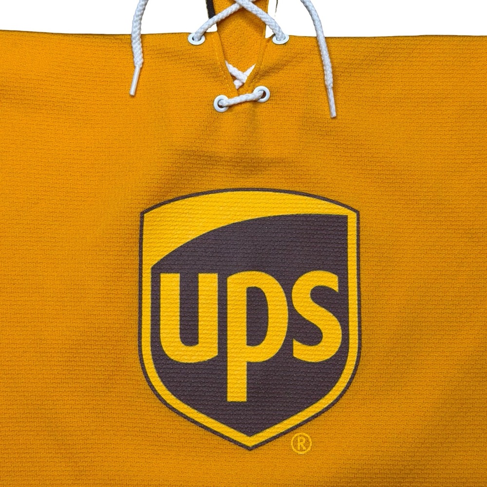 Vintage UPS Athletic‎ Knit AK brown and yellow hockey jersey - Picture 4 of 7